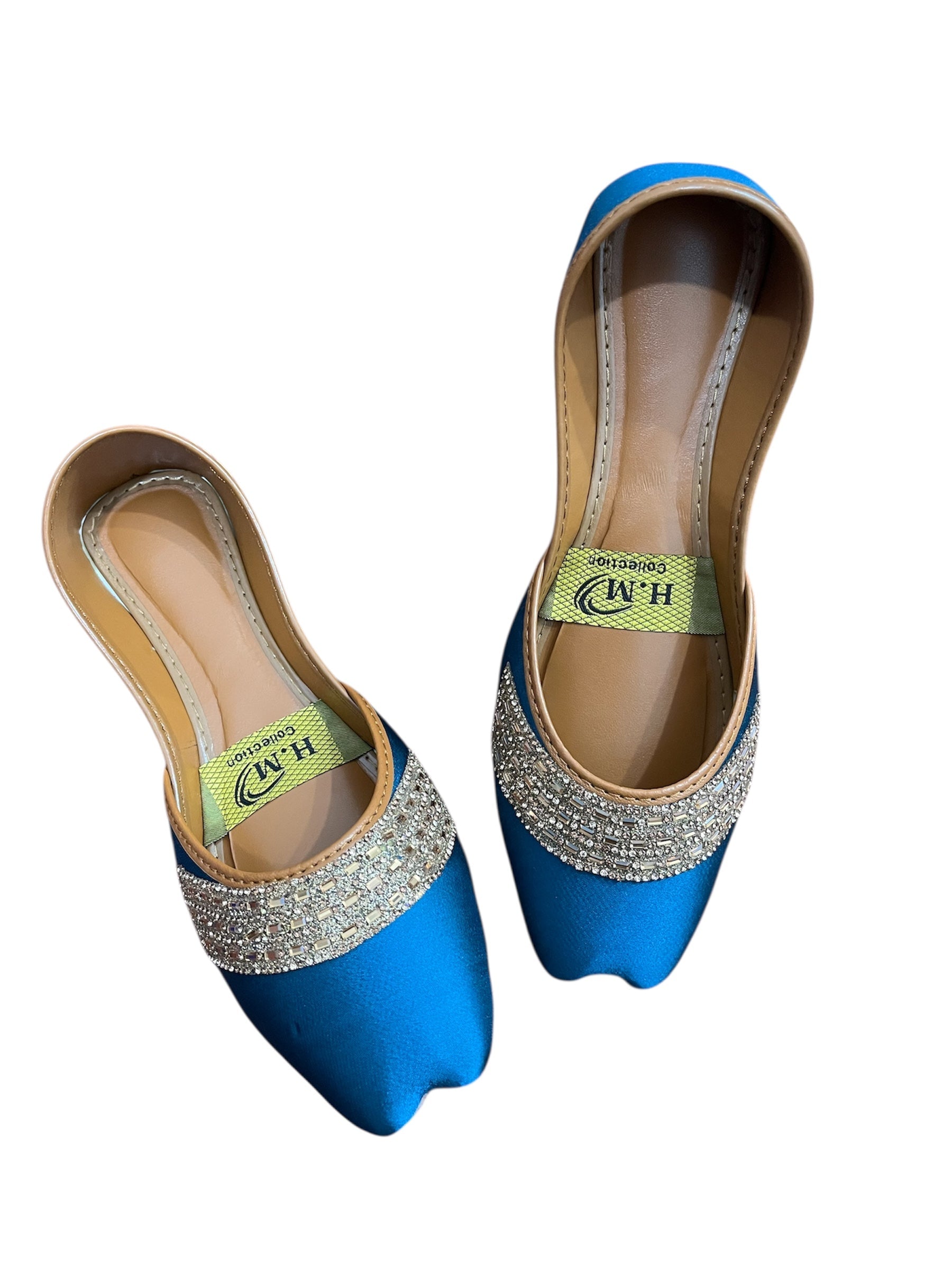 LADIES KHUSA TOP CRYSTALS FEROZI COLOR